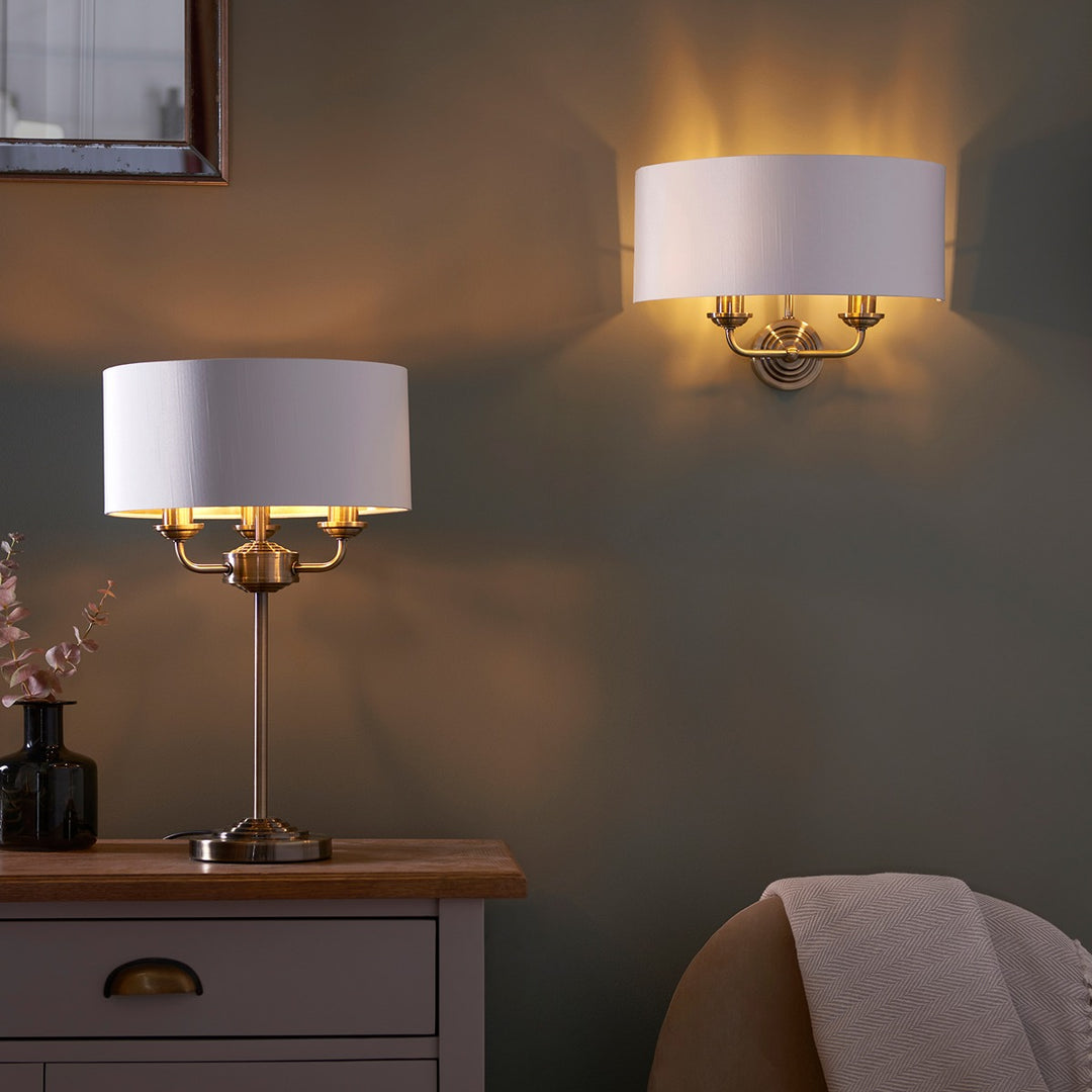 Highclere 3 Table Lamp - Antique Brass Endon 3