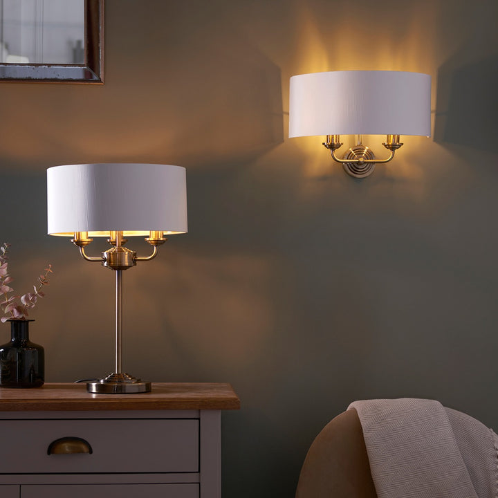 Highclere 3 Table Lamp - Antique Brass Endon 3
