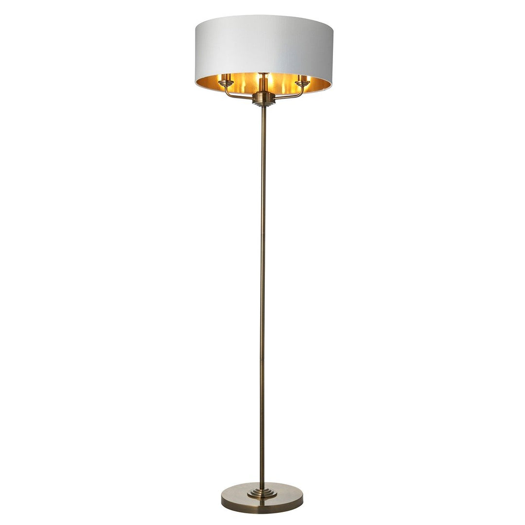 Highclere Floor Lamp - Antique Brass Endon 1