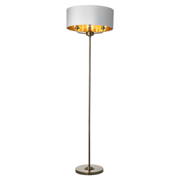 Highclere Floor Lamp - Antique Brass Endon 1