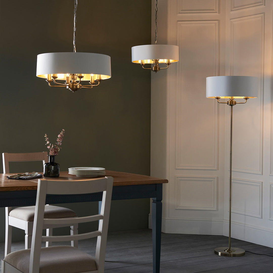 Highclere Floor Lamp - Antique Brass Endon 3