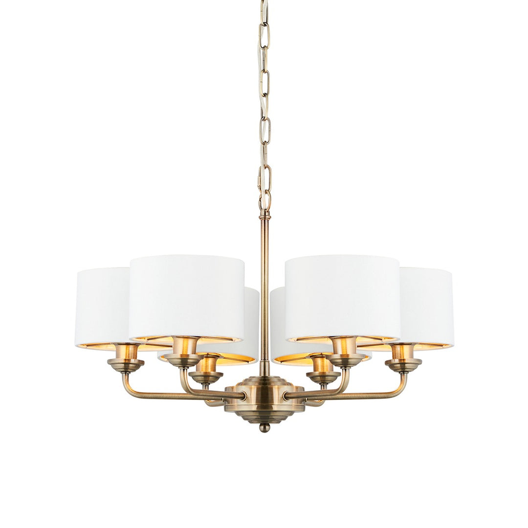 Highclere 6 Multi Pendant - Antique Brass Endon 1