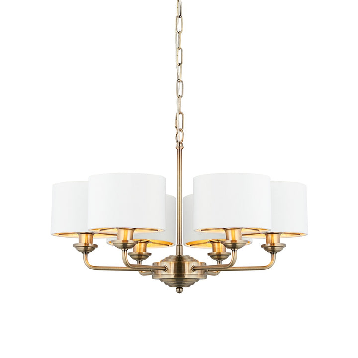 Highclere 6 Multi Pendant - Antique Brass Endon 1