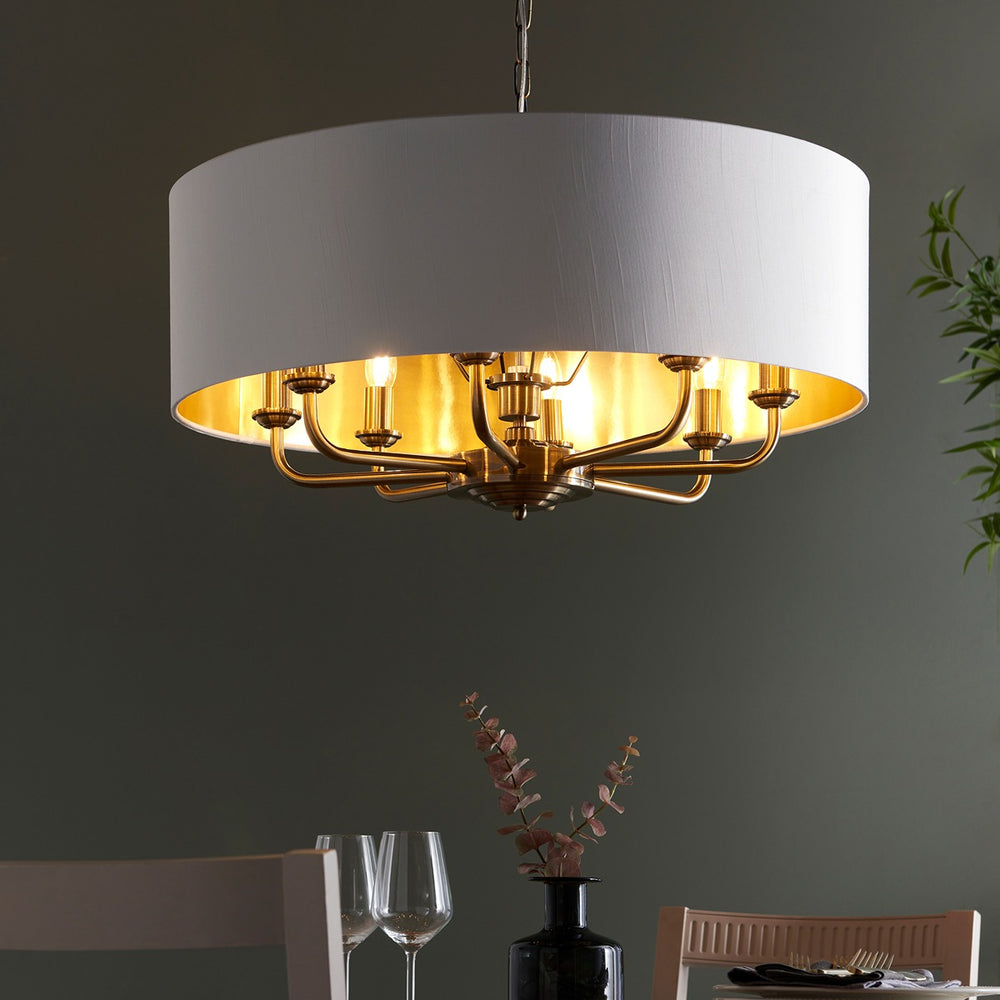 Highclere 8 Pendant Light - Antique Brass Endon 2