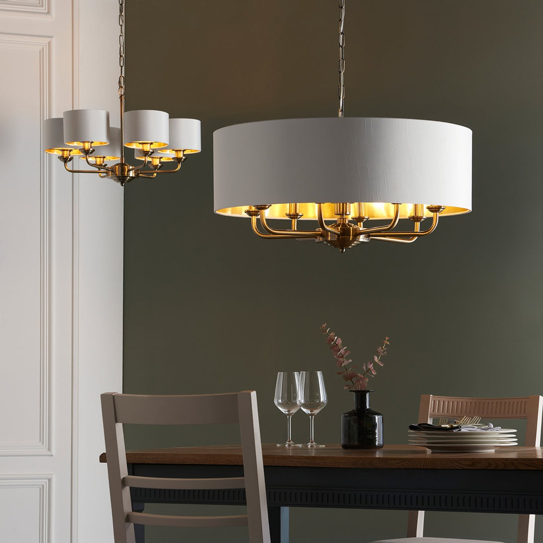 Highclere 8 Pendant Light - Antique Brass Endon 3