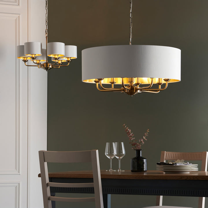 Highclere 8 Pendant Light - Antique Brass Endon 3