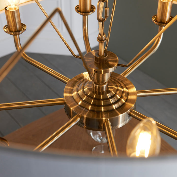 Highclere 8 Pendant Light - Antique Brass Endon 7