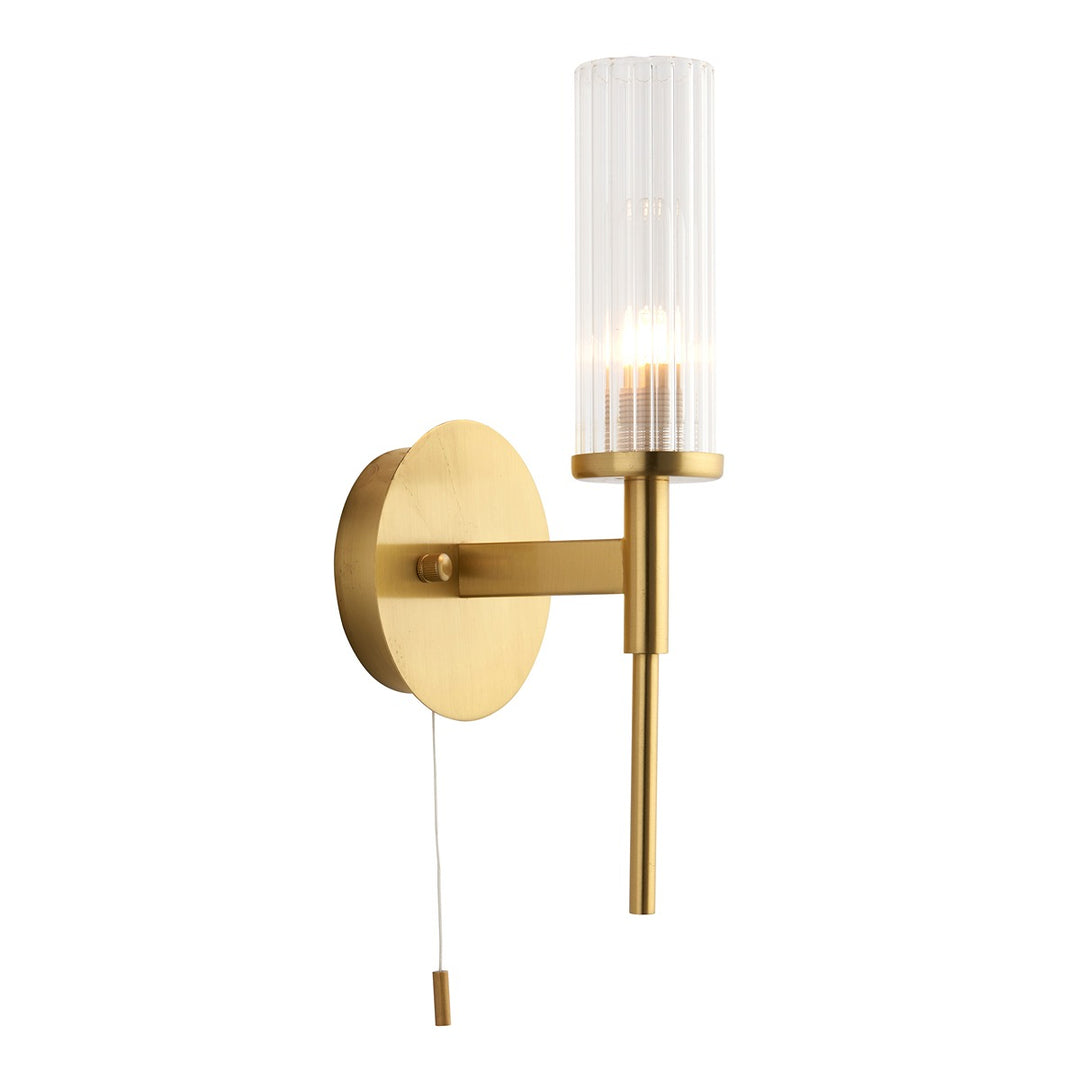 Talo Glass Bathroom Wall Light - Brass Endon 1