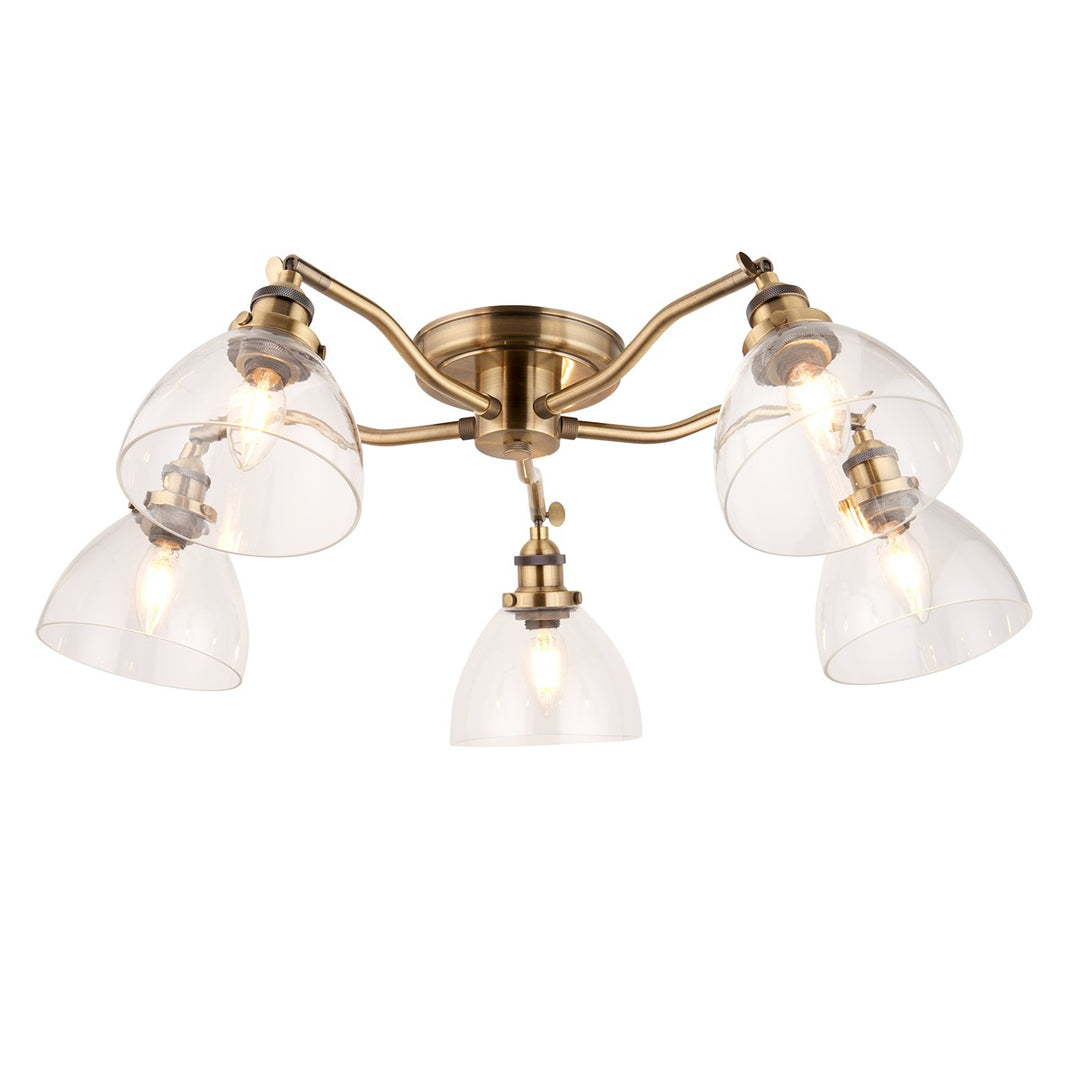 Hansen 5 Ceiling Light - Antique Brass Endon 1