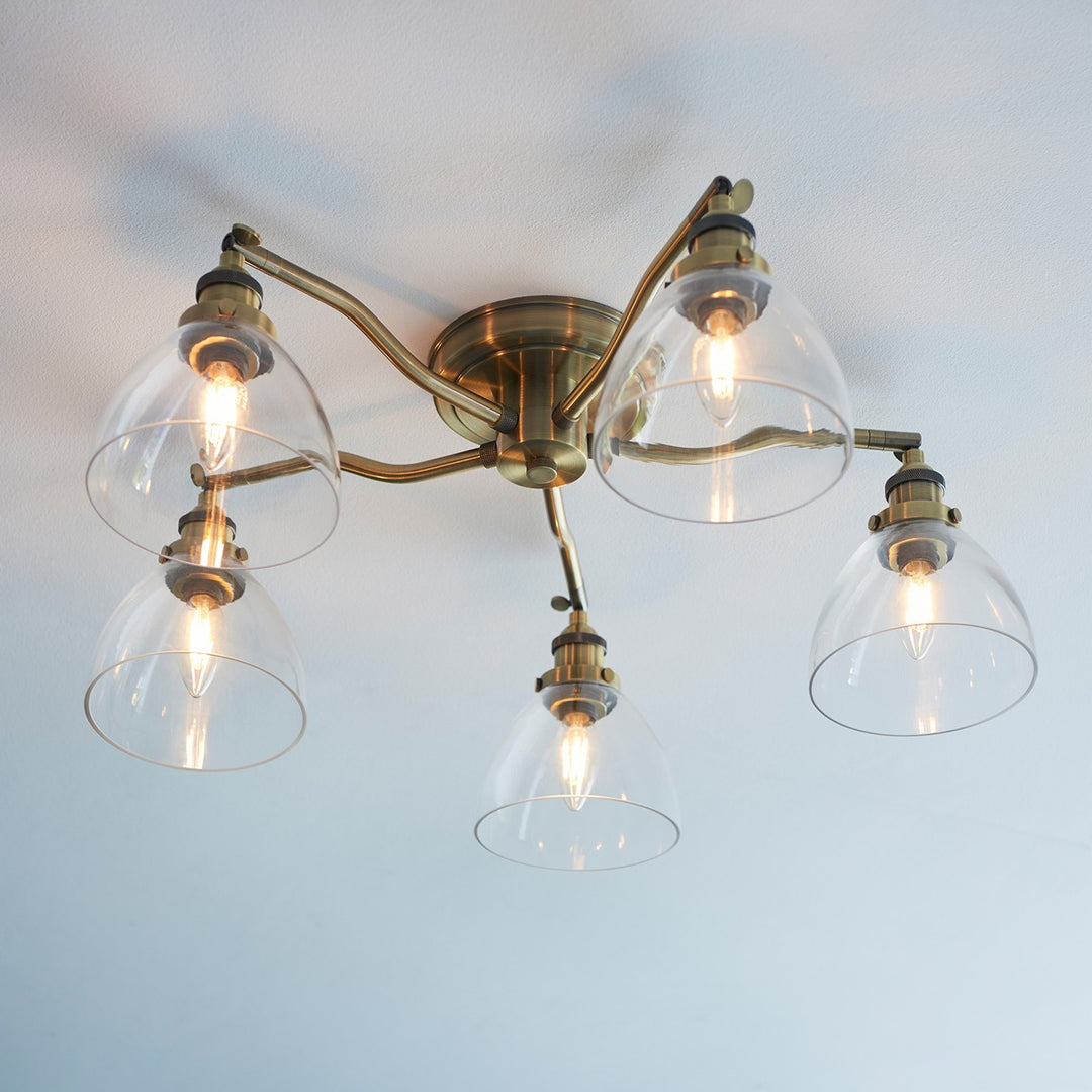 Hansen 5 Ceiling Light - Antique Brass Endon 2