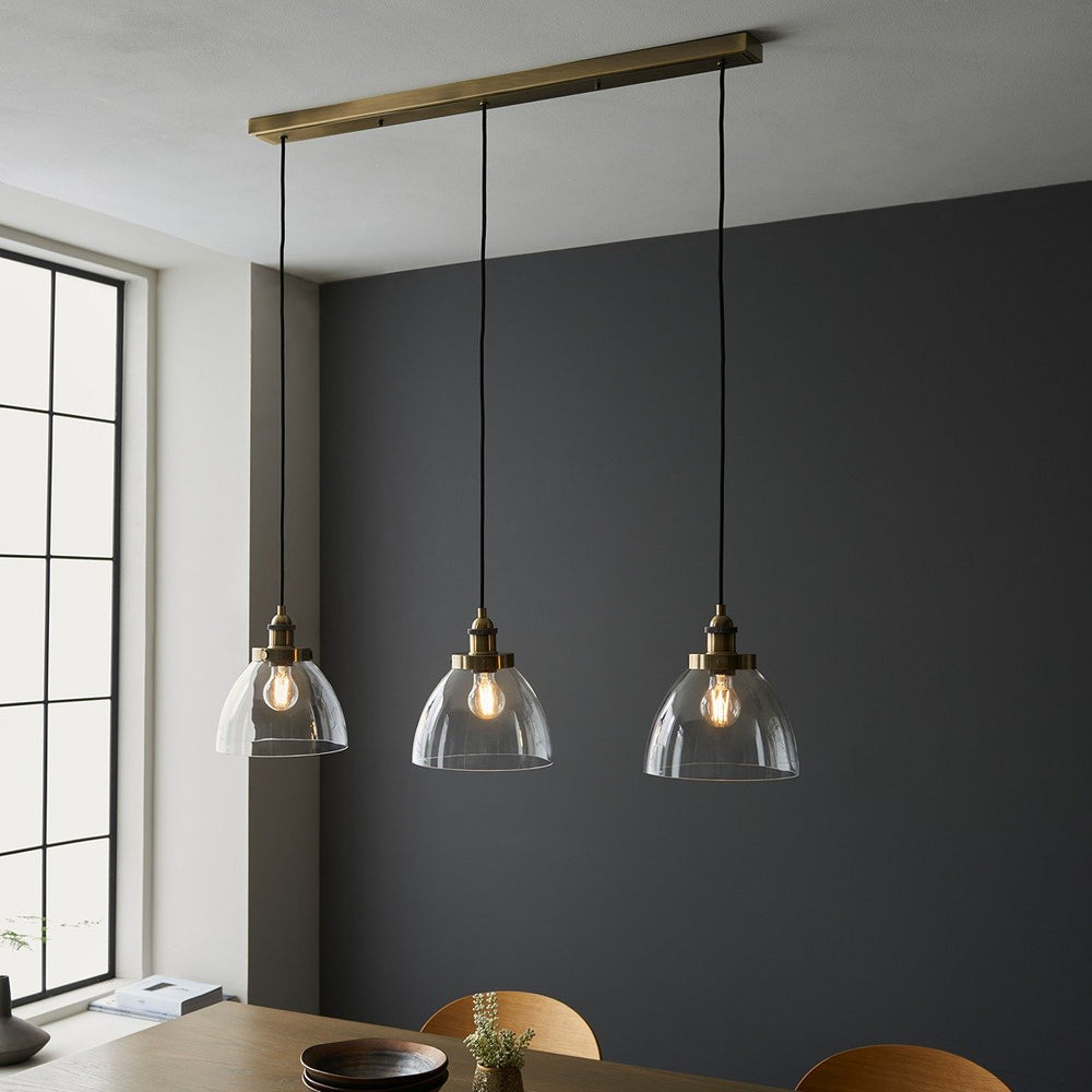 Hansen 3 Pendant Light - Antique Brass Endon 2
