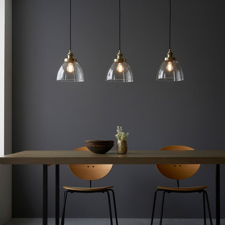 Hansen 3 Pendant Light - Antique Brass Endon 3