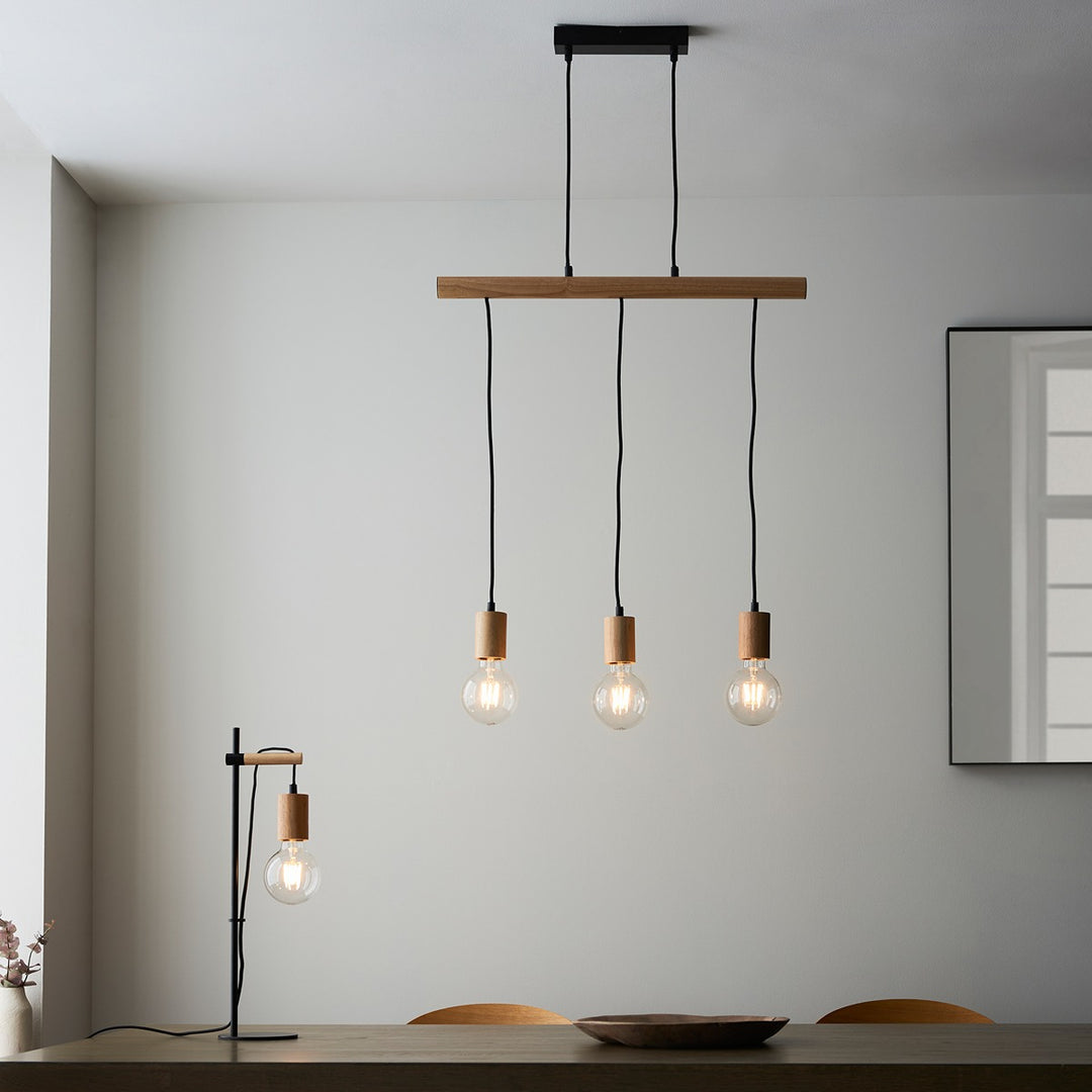Sven 3 Hanging Pendant Light - Natural Endon 3