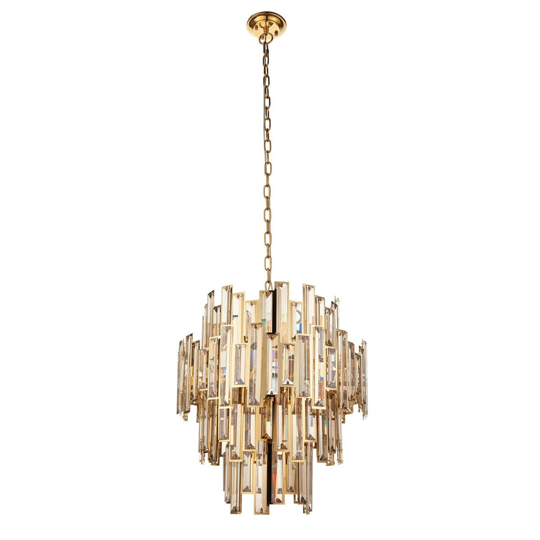 Vivienne 12 Light Pendant Light - Gold/Champagne Crystal Endon 7