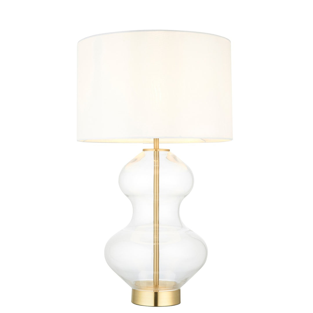 Kola Shaped Table Lamp - Satin Brass & Vintage White Endon 5