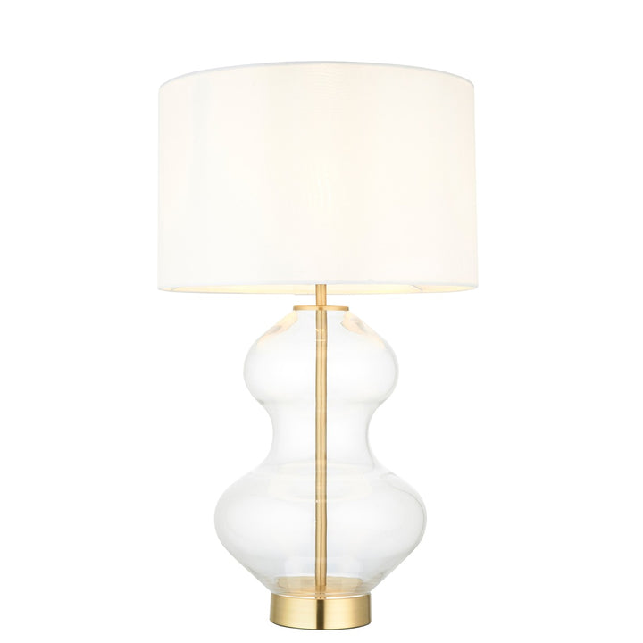 Kola Shaped Table Lamp - Satin Brass & Vintage White Endon 5