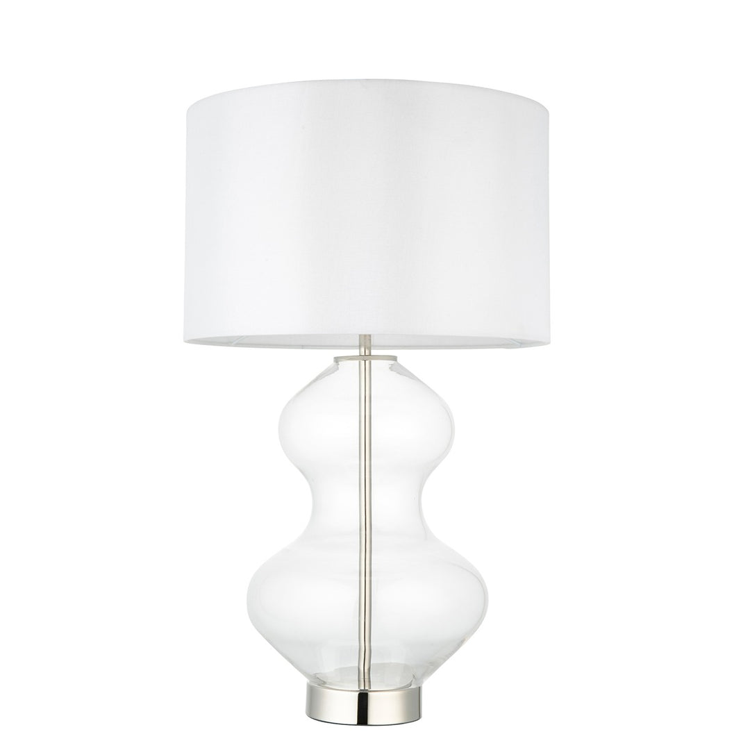 Kola Shaped Table Lamp - Satin Brass & Vintage White Endon 1