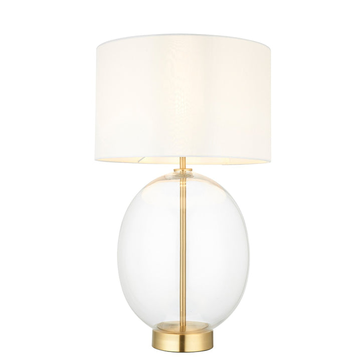 Kola Oval Table Lamp - Satin Brass & Vintage White Endon 1
