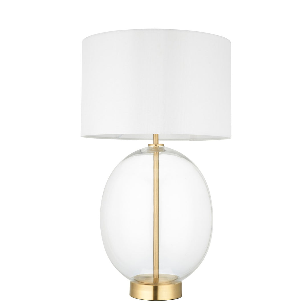 Kola Oval Table Lamp - Satin Brass & Vintage White Endon 5