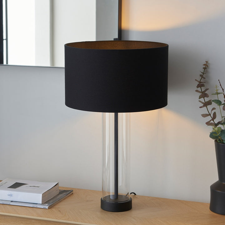 Lessina Glass Table Lamp - Black Endon 2
