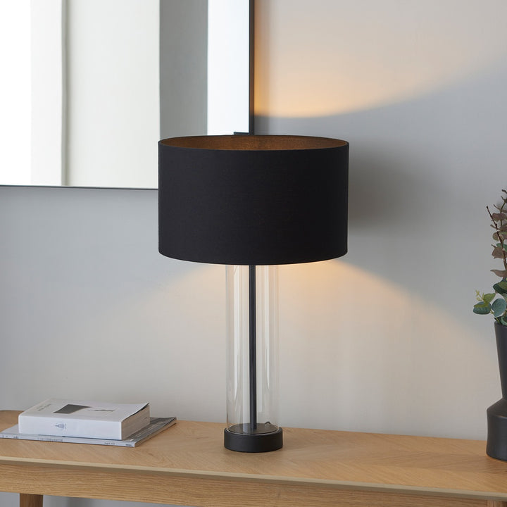 Lessina Glass Table Lamp - Black Endon 3