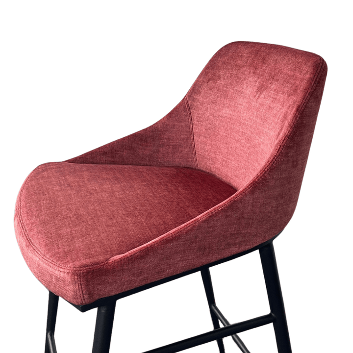 Vai Bar Stool - Bella Velour Coral Tommy Franks 3