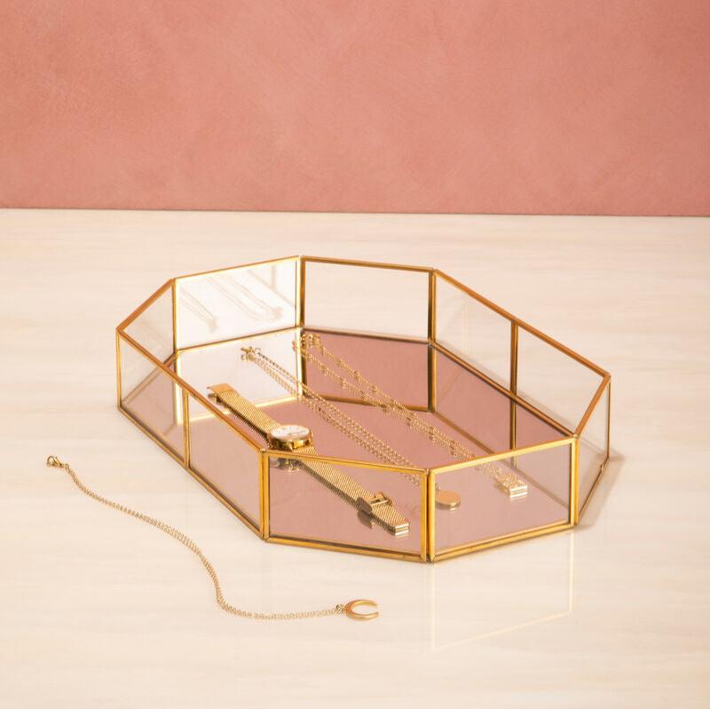 Olivia's Ella Octagonal Cosmetics Tray in Glass