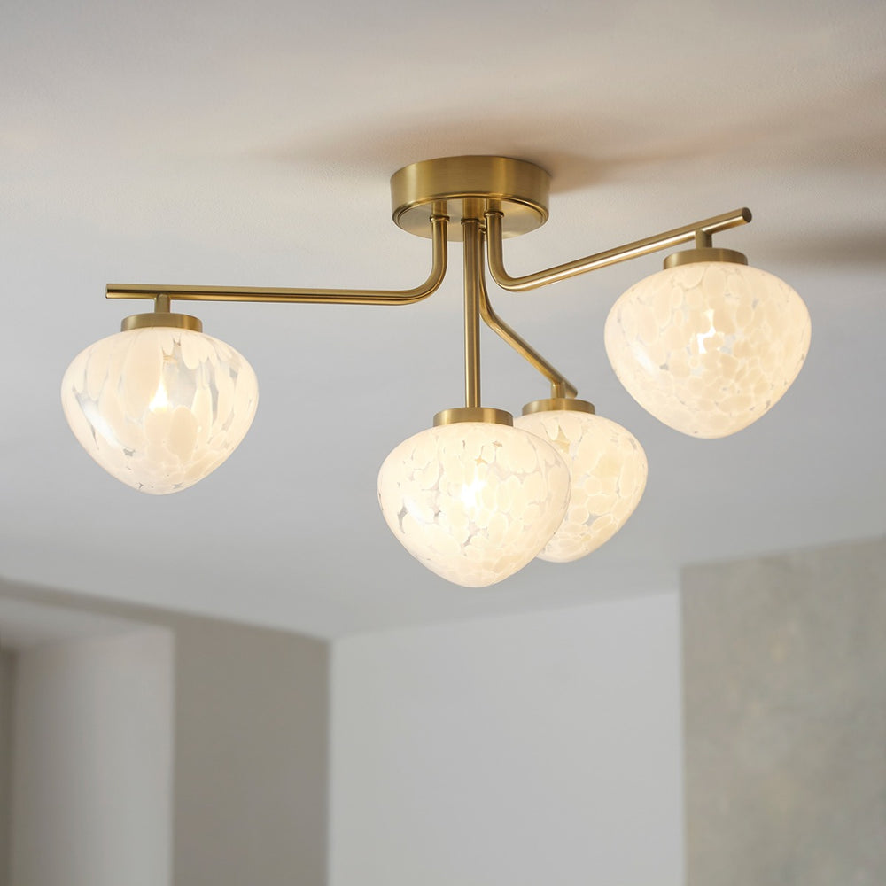 Endon Marlo 4 Light Ceiling Light - Satin Brass