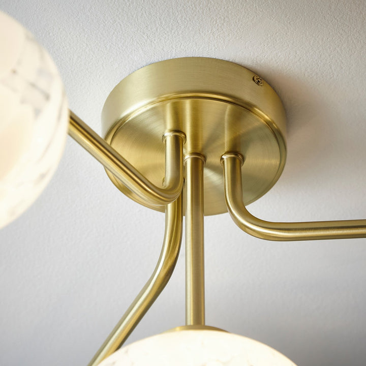 Endon Marlo 4 Light Ceiling Light - Satin Brass