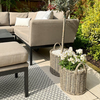 Ivyline Polyrattan Set of Two Lined Planters Natural