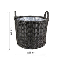 Ivyline Polyrattan Set of Two Lined Planters Willow