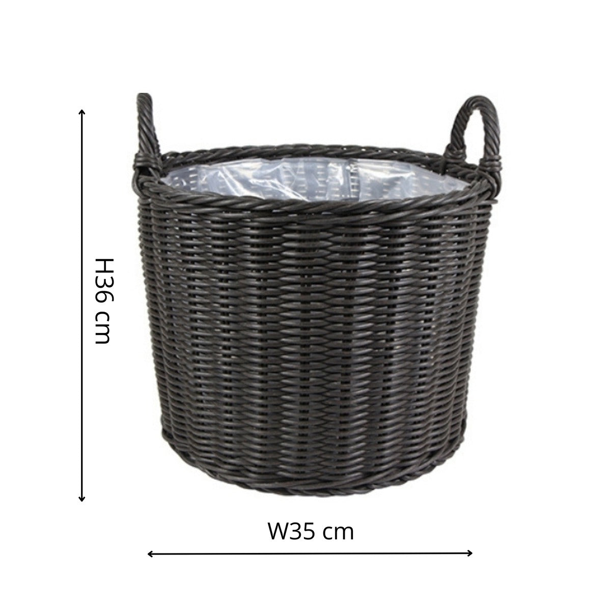 Ivyline Polyrattan Set of Two Lined Planters Willow