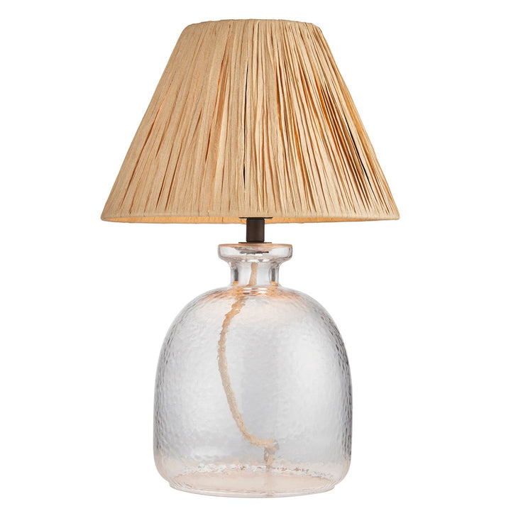 Lyra Glass Table Lamp - Natural Raffia Endon 1