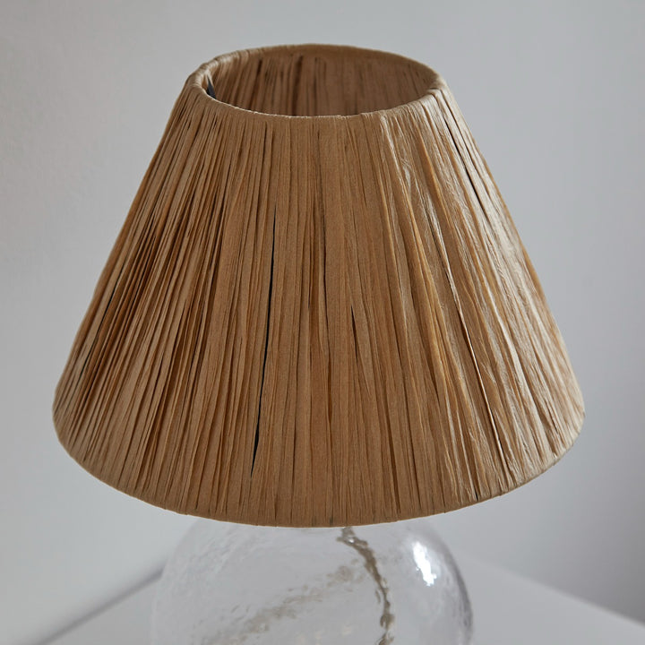 Lyra Glass Table Lamp - Natural Raffia Endon 2