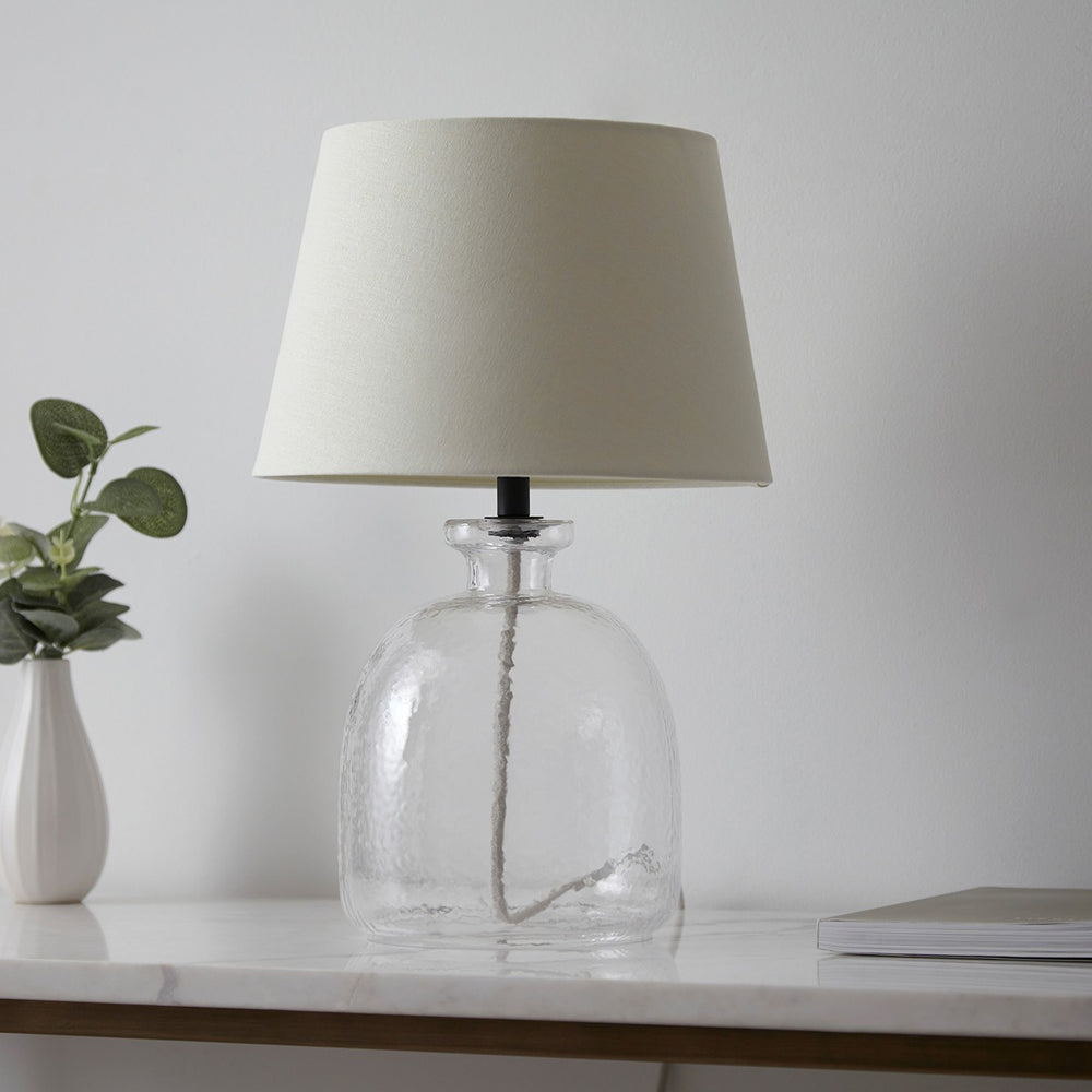Lyra Glass Table Lamp - Ivory Endon 2
