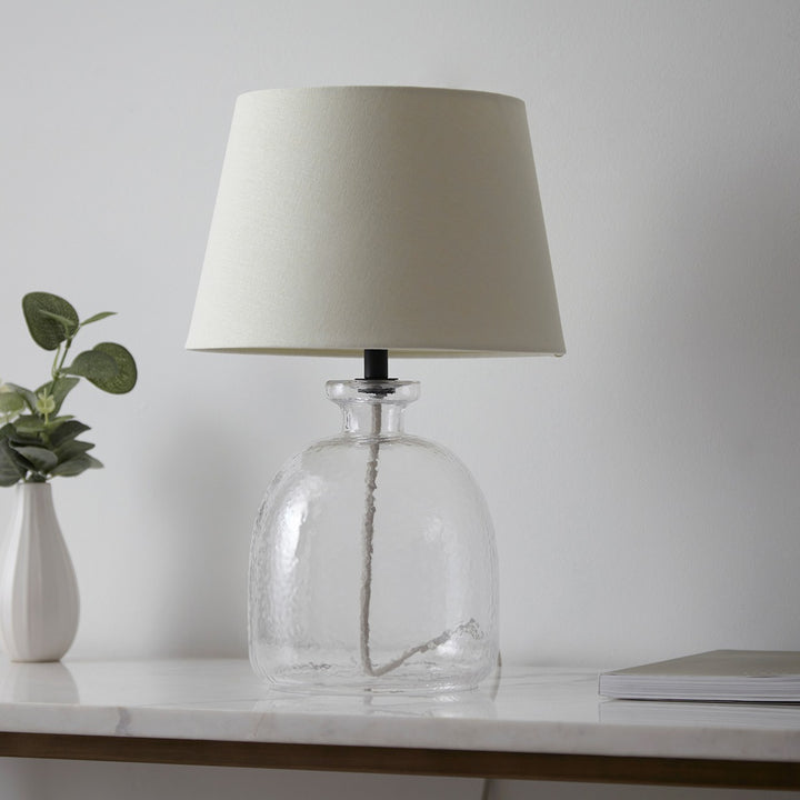 Lyra Glass Table Lamp - Ivory Endon 2