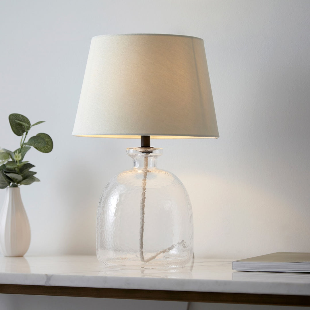 Lyra Glass Table Lamp - Ivory Endon 3