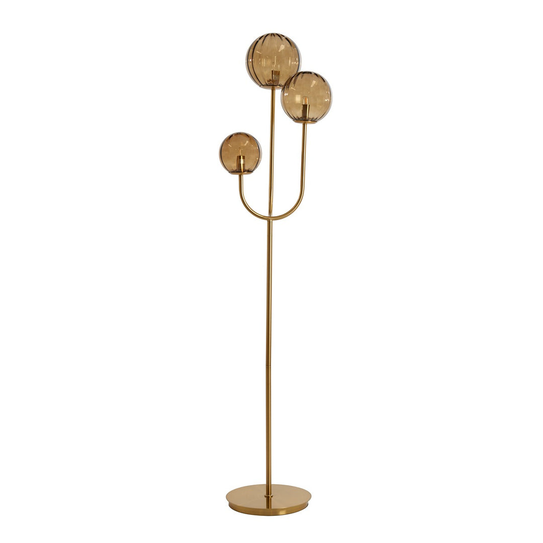 Magdala Floor Lamp - Gold & Brown Glass Light & Living 1