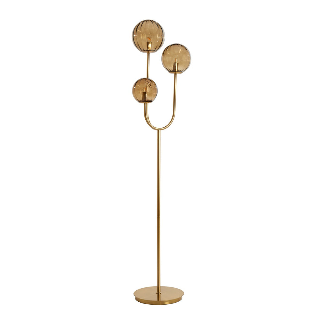 Magdala Floor Lamp - Gold & Brown Glass Light & Living 2