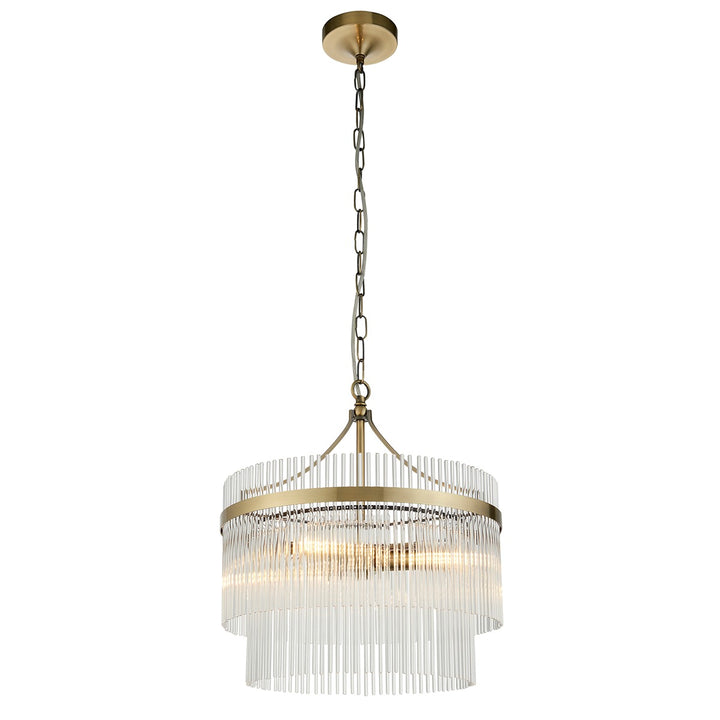Marietta Glass 3 Pendant Light - Antique Brass Endon 1