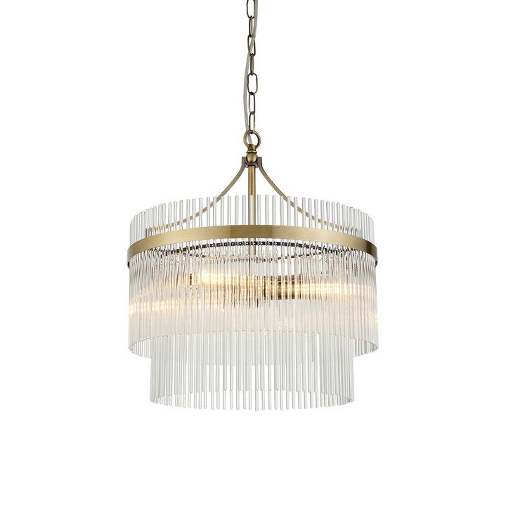 Marietta Glass 3 Pendant Light - Antique Brass Endon 9