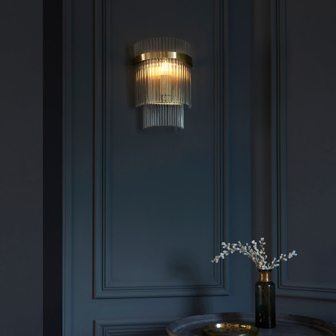 Marietta Glass Wall Light - Antique Brass Endon 2