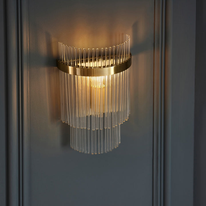 Marietta Glass Wall Light - Antique Brass Endon 3