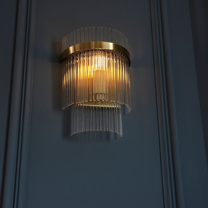 Marietta Glass Wall Light - Antique Brass Endon 5