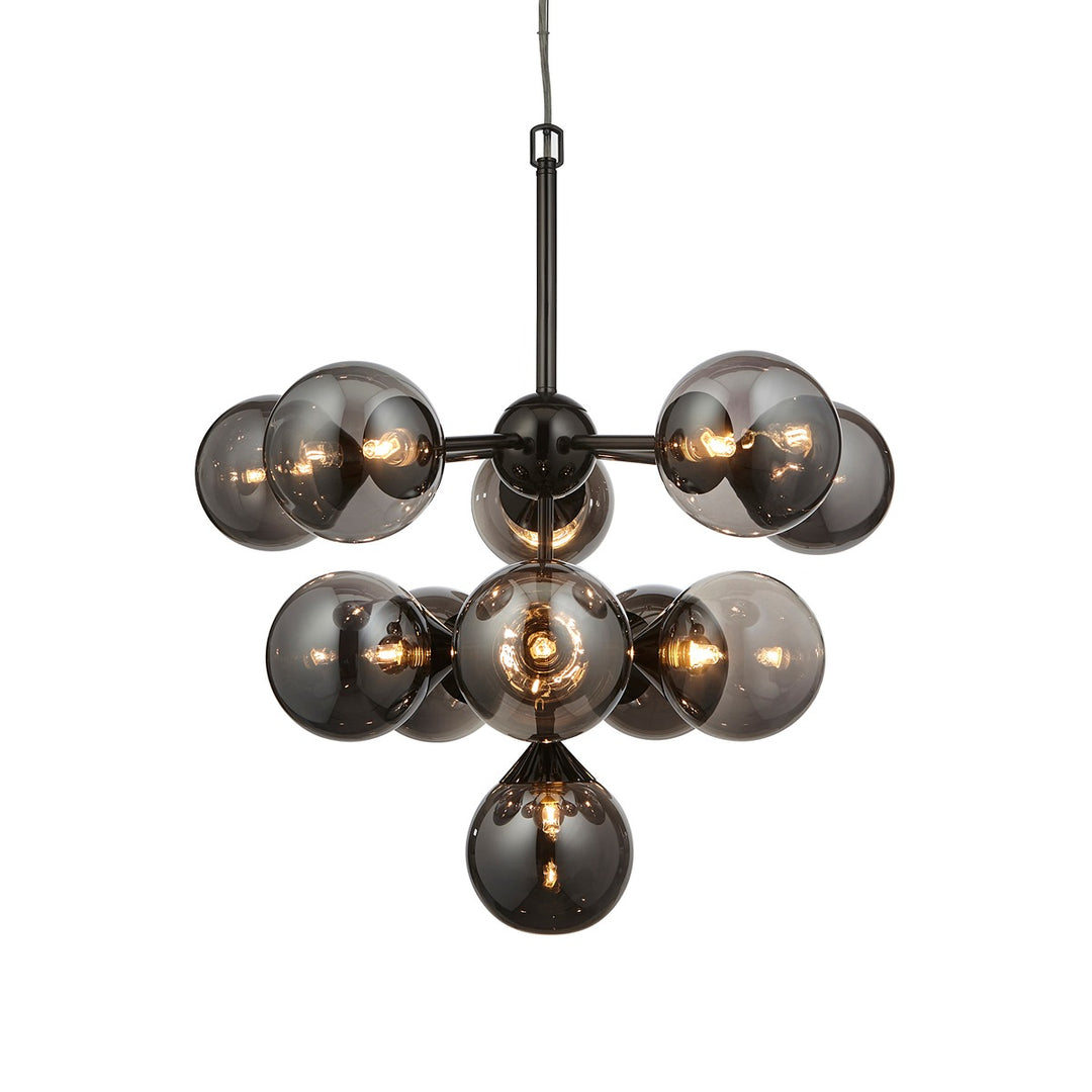 Oscar 11 Pendant Light - Smoked Black & Chrome Endon 1
