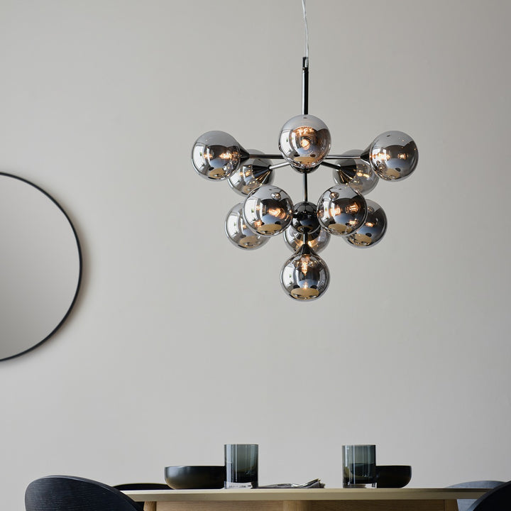 Oscar 11 Pendant Light - Smoked Black & Chrome Endon 3