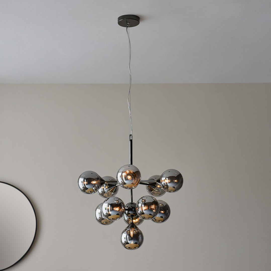 Oscar 11 Pendant Light - Smoked Black & Chrome Endon 7