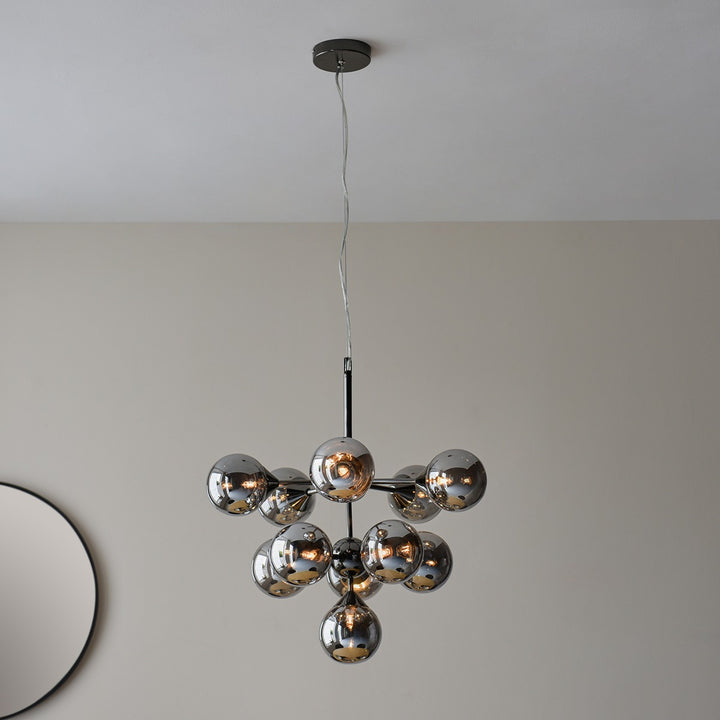 Oscar 11 Pendant Light - Smoked Black & Chrome Endon 7