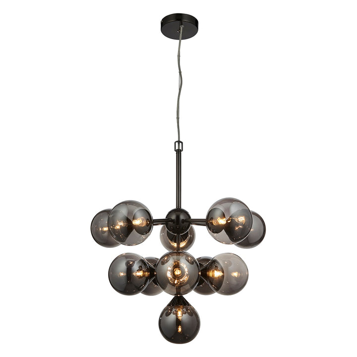 Oscar 11 Pendant Light - Smoked Black & Chrome Endon 8
