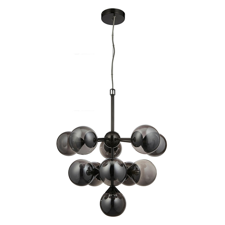 Oscar 11 Pendant Light - Smoked Black & Chrome Endon 9